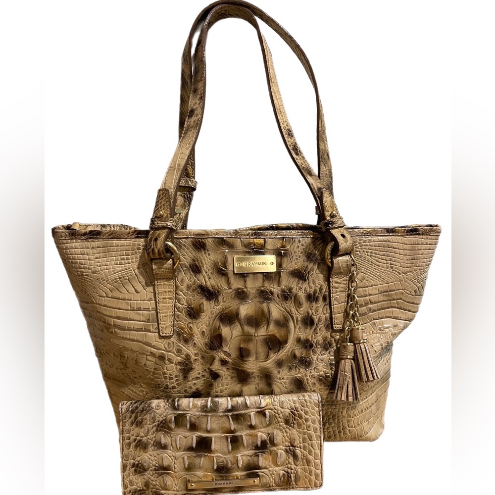 Brahmin Asher Melbourne Jayden and Ady Wallet Set with dust bag